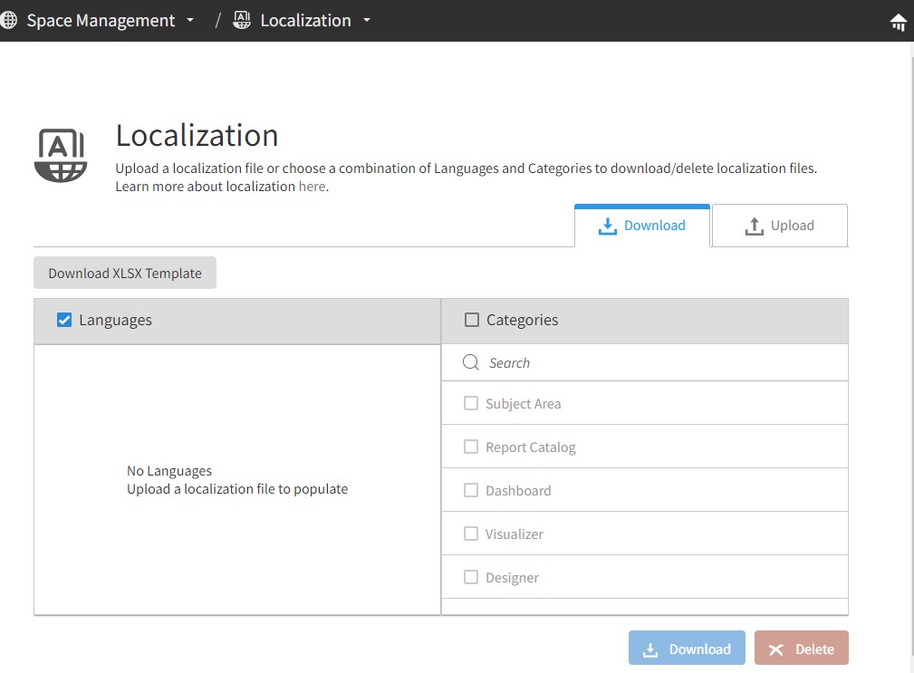 Localization table