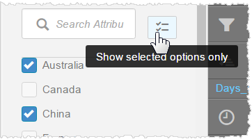show selected options only