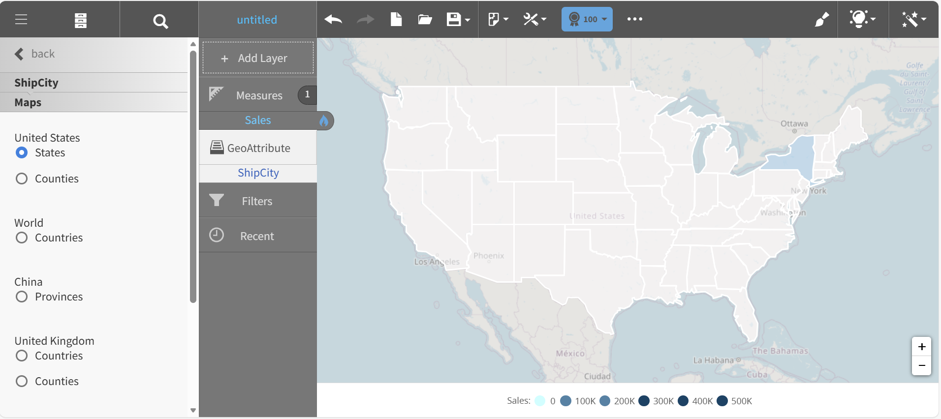 click map and states