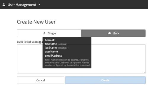 Create users in bulk