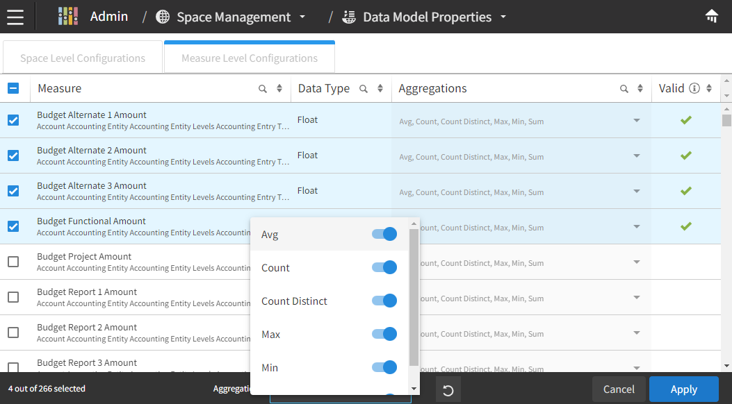 DataModelProperties_Aggregations In Bulk