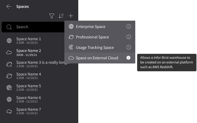 External Space option