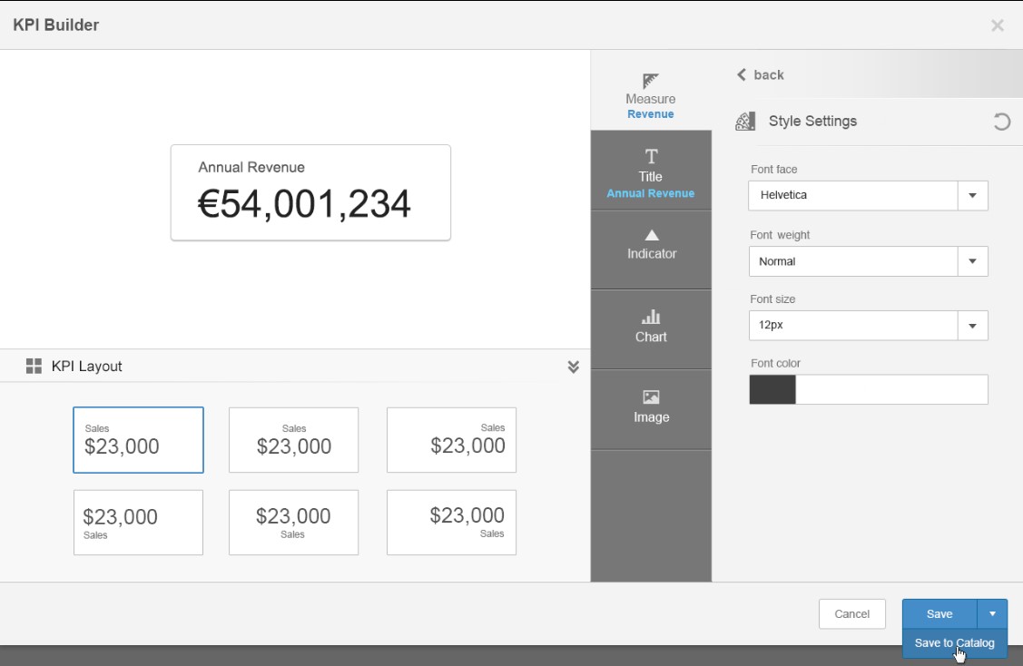 Save KPI to Report Catalog