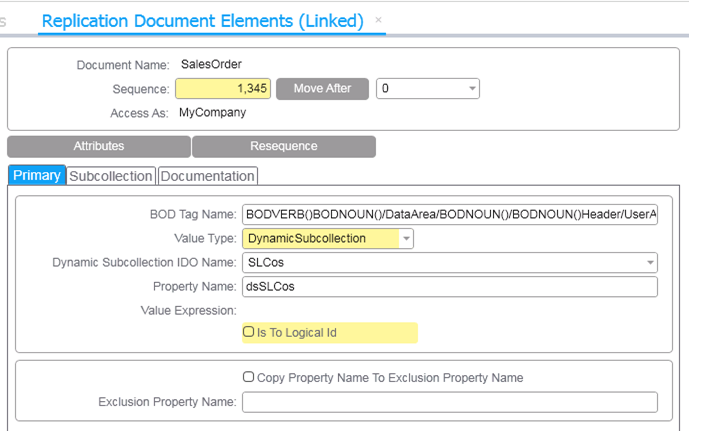 Replication Document Elements