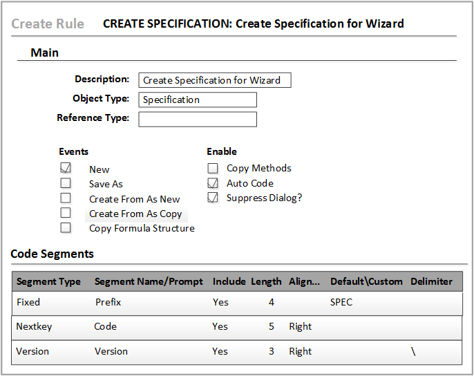 Create Rule Spec Wizard