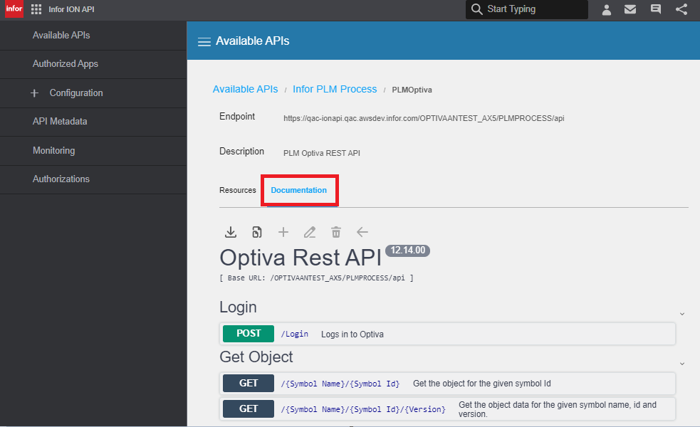 Optiva API documentation