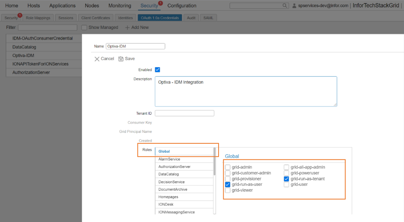 Global Roles OAuth