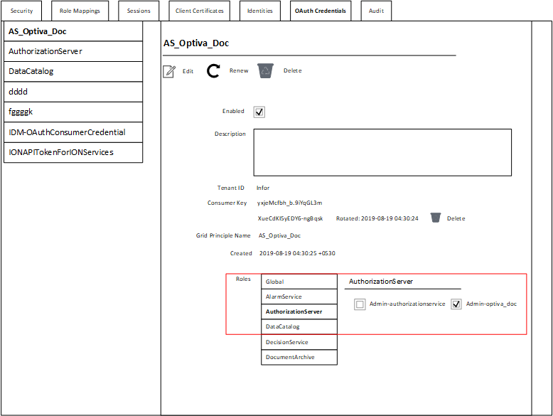 Proper credentials for Authorization Server role