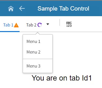 An image of a selected tab, a tab with an unfolding menu, and a tab as groupings with splitter