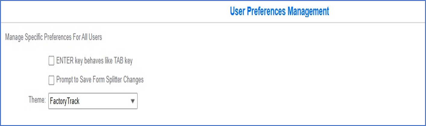 User Preferences Management