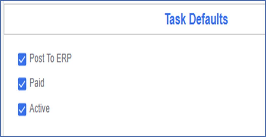 Task Defaults