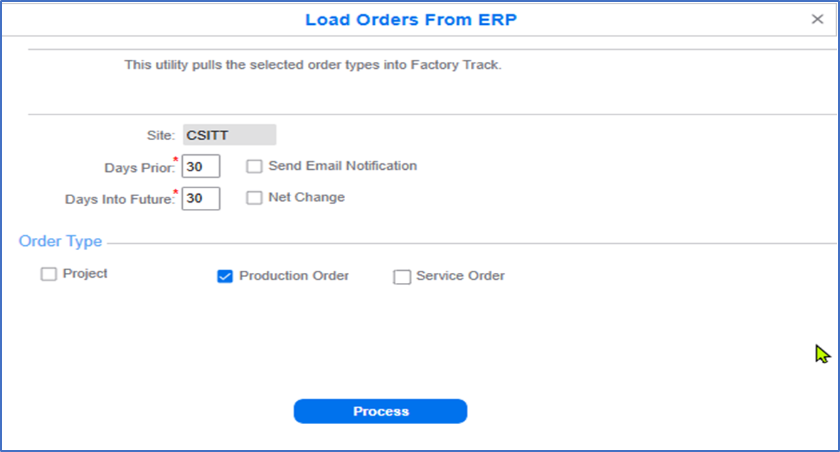 Load Orders from ERP
