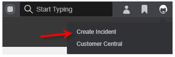 Create Incident option