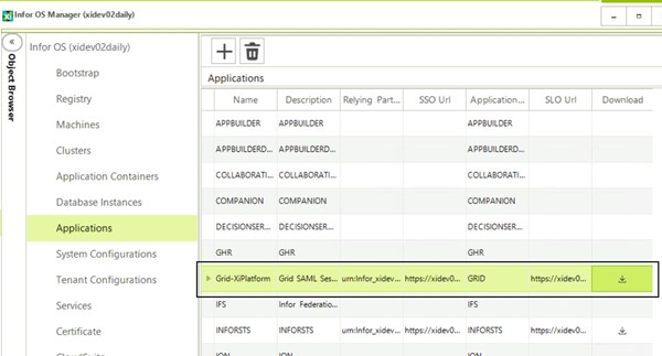 ION API metadata re-indexing required line item
