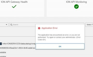 ION API Monitoring error