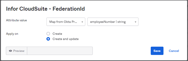 Infor CloudSuite FederationID