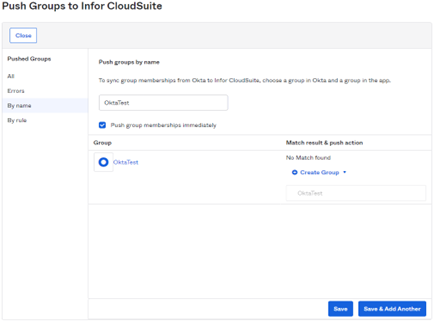 Push Groups to Infor CloudSuite