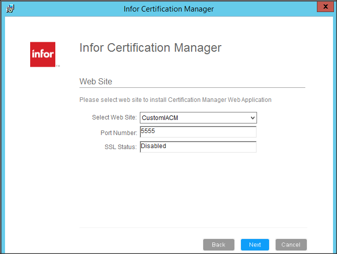 Web Site to install Certification Manager Web Application