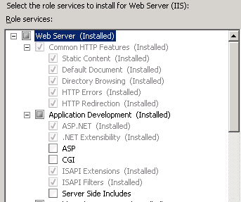 Add role services to Web Server IIS