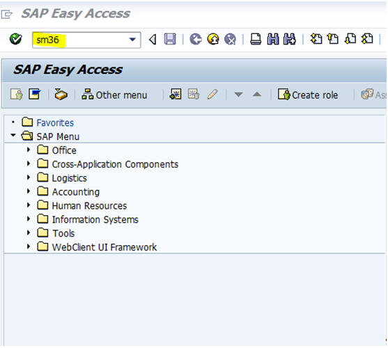 SAP menu