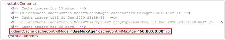 static content in Web.config