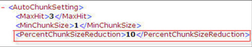 chunksizereductionpercentage