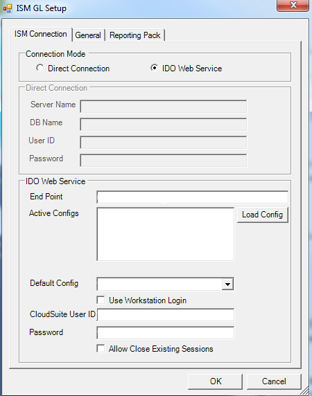 ISM GL Setup form