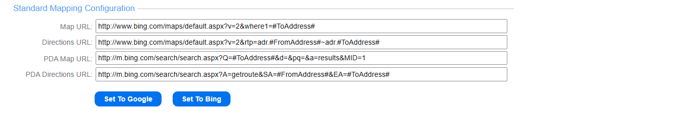 Standard Mapping Configuration