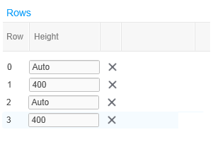 Screen capture: Configuring row height for a control