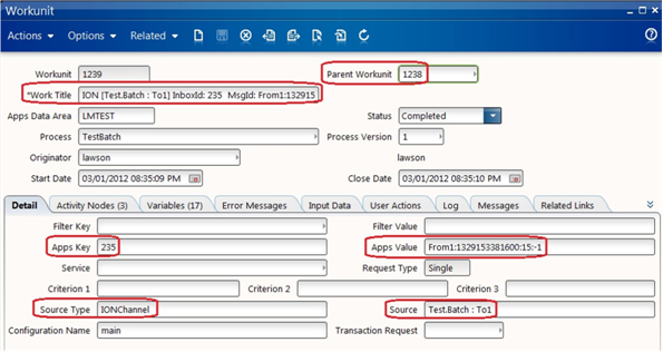 ION Inbox workunit example (with attributes circled)