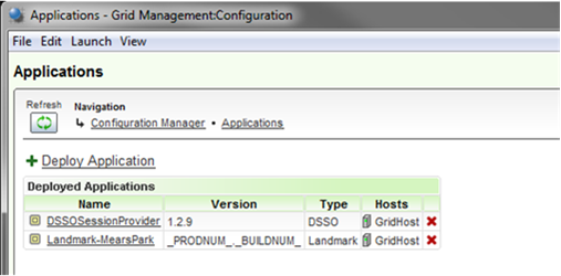 Selecting the correct application, in this example "Landmark-MearsPark" is correct