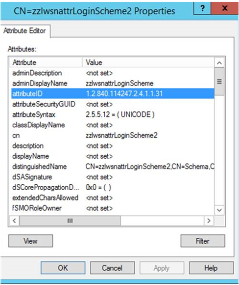 Location of the LoginScheme attribute ID