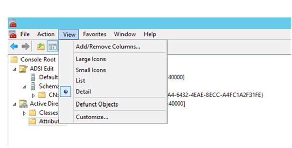 Active Directory console showing only active objects