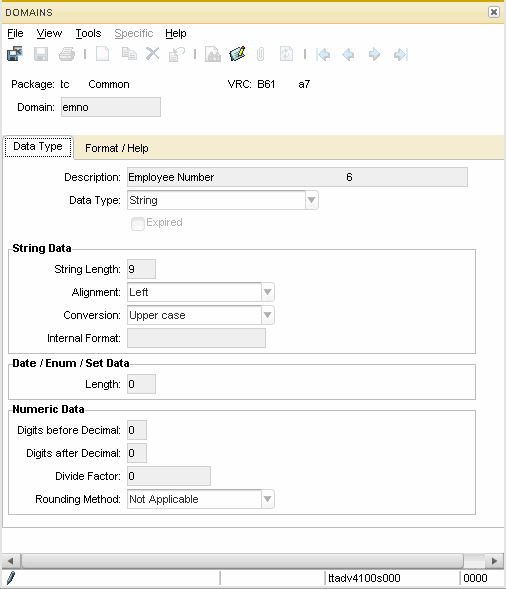 Domain properties Example