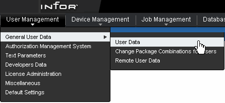 Menu navigation in Infor Ming.le- pull-down menus