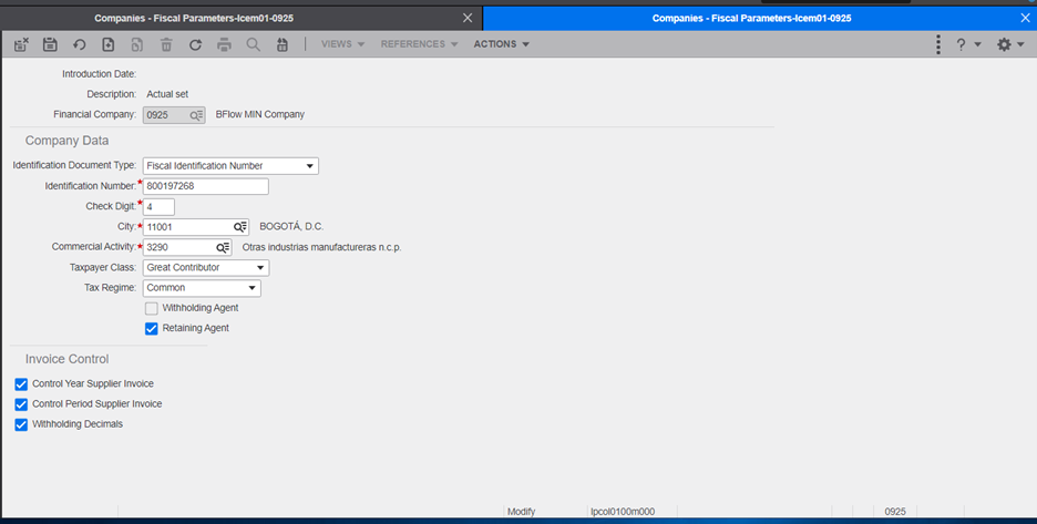 Companies Fiscl Parameters