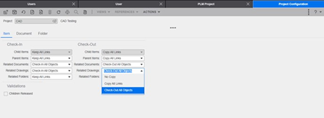 Project Configuration item checkout