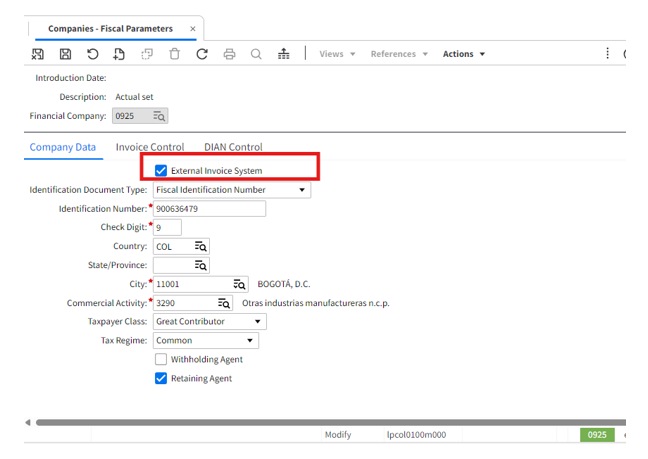 eInvoicing Parameter