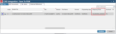 CAD Integration Save to PLM