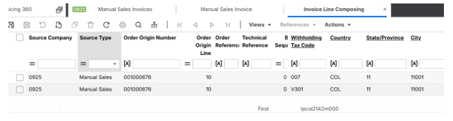 Withholdings at Orders