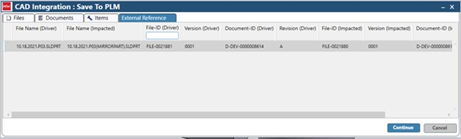 CAD Integration Save to PLM