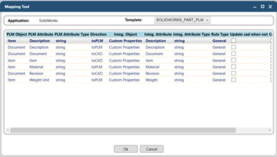 PLM Discrete Mapping Tool dialog box