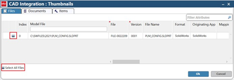 CAD Integration Thumbnails