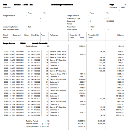 general ledger transaction