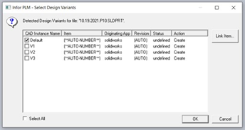 Infor PLM Select Design Variants