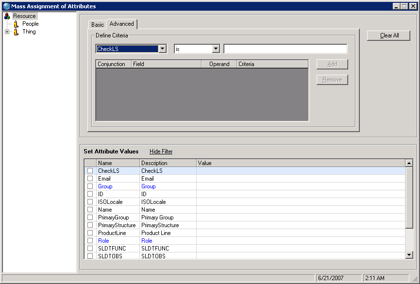 Form clip: Mass Assign dialog box