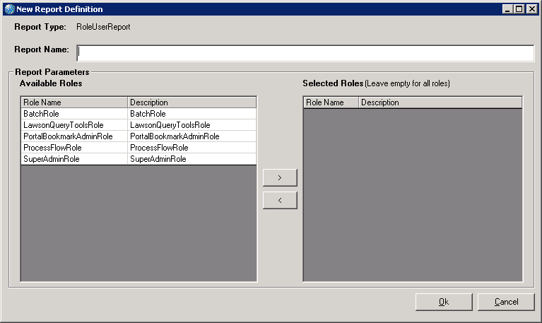 Form clip: Role-User Assignment Report