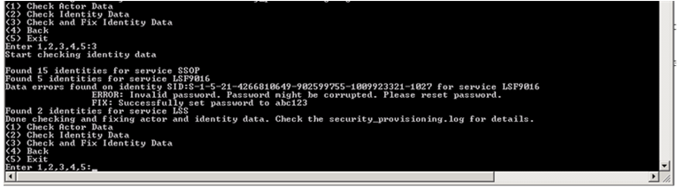 Message that appears when an invalid password is successfully reset