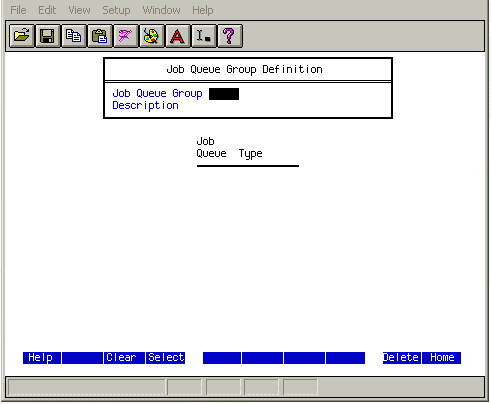 Form clip: The Job Queue Group Definition form