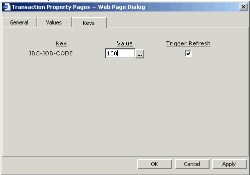 Form clip: Transaction Query Keys tab